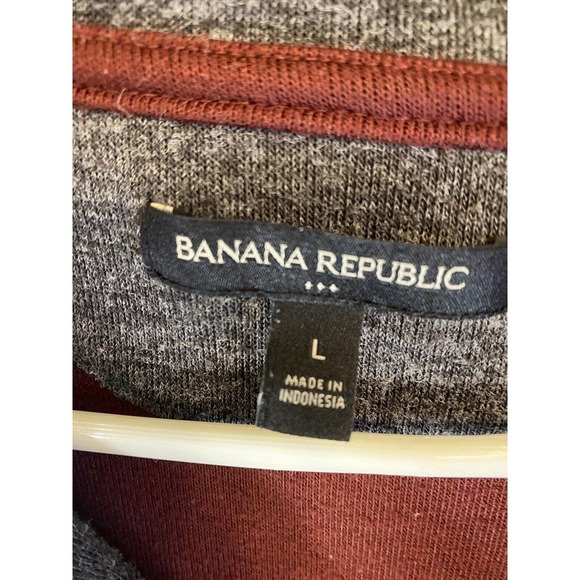 Banana Republic Mens Large Sweater Quarter zip‎ Burgundy - Picture 3 of 5